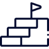 Steps with a flag icon illustration.
